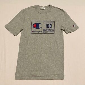 Champion 100th Anniversary Heritage Graphic T-Shirt Grey Small Women’s Slim Fit